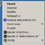 Menu droit