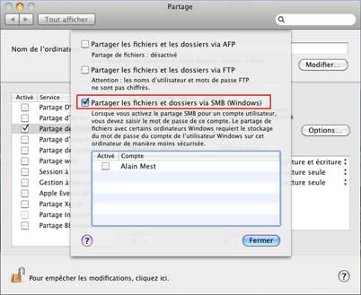 Partage Fichier Vista Xp