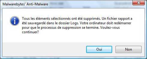 Malewarebytes : infection