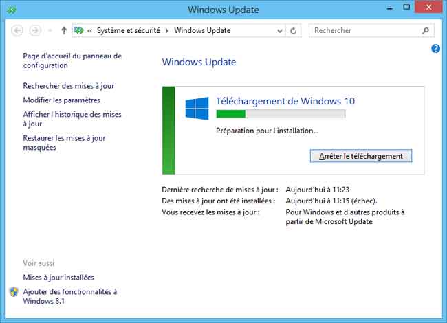 Windows 10 - Téléchargement

