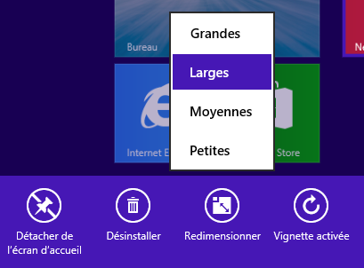 Windows 8.1 : Taille des tuiles