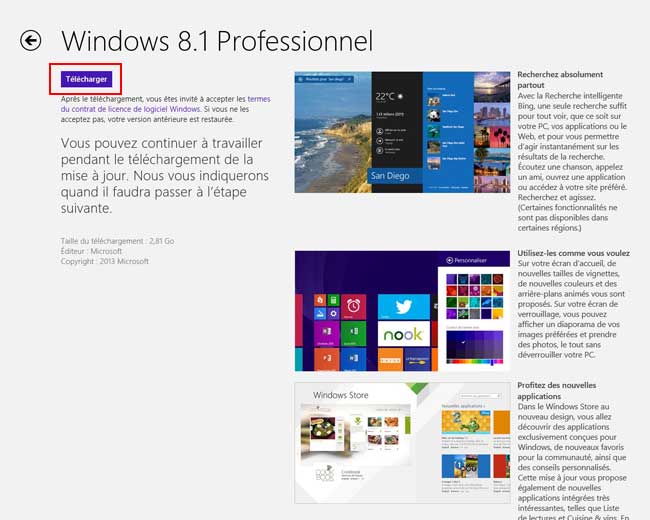 Windows 8.1 : Mise à jour