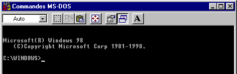 Fenêtre Commandes MS-DOS