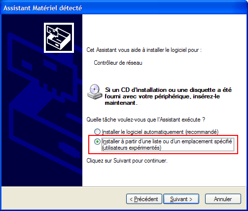 Windows XP : Ajout de matériel