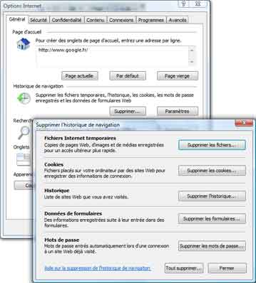 Gérer les modules complémentaires sous IE7 / Windows XP
