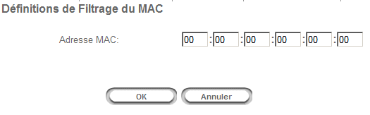 Filtrage de l'adresse MAC sur la Livebox