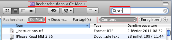 Recherche dans Mac OS X 10.4