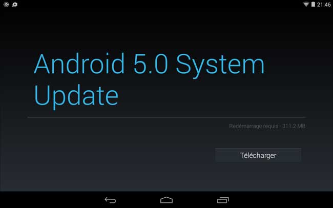 Android = mise à jour 5.0