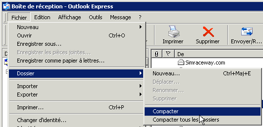 Compacter les messages Outlook Express