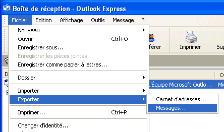 Importation Messages Outlook Express