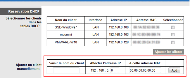 wrt610N : Réservation DHCP