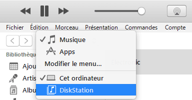DiskStation dans iTunes