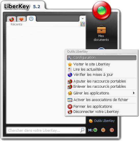 Liberkey : accéder au menu