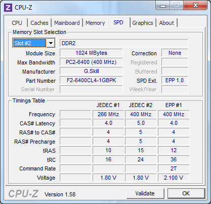 CPU-Z : SPD