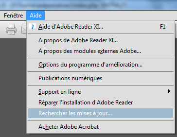 Mise à jour Adobe Reader