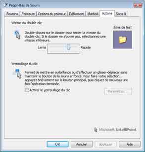 Windows Vista : vitesse du double-clic
