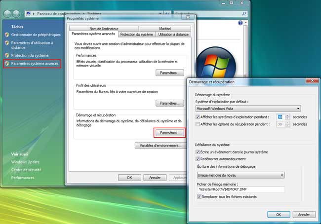 Windows Vista : Démarrage et récupération