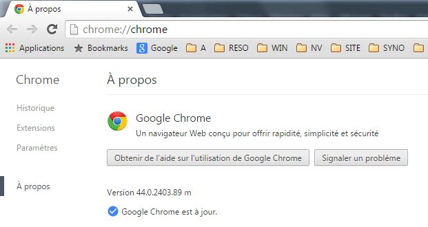 Chrome : A propos
