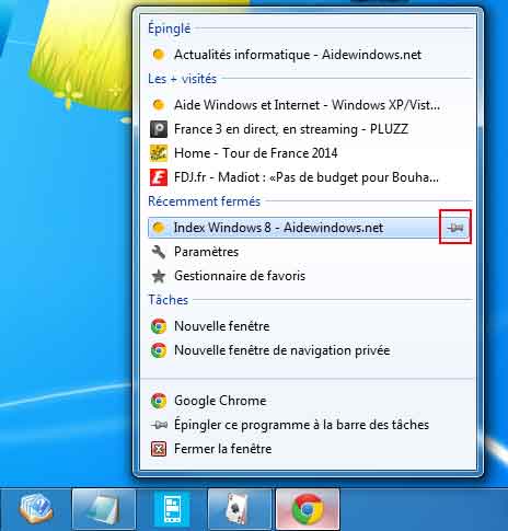 Chrome sous Windows 7