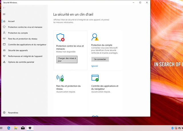 Windows 10 : Sécurité Windows
