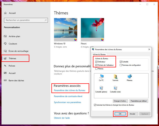 Windows 10 : Afficher les dossiers sur le Bureau