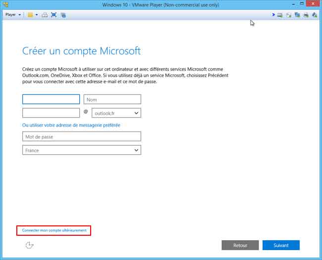 Windows 10 - Création d'un compte Microsoft