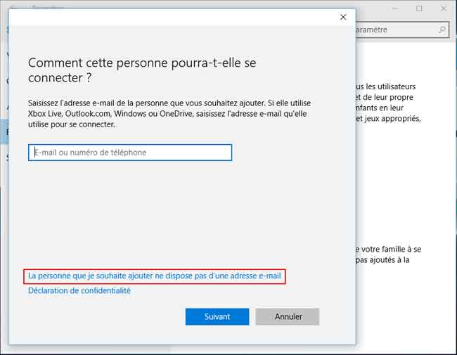 Windows 10 - Ajouter utilisateur