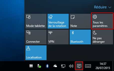 Windows 10 - Centre de notification
