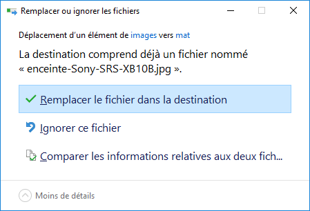 Windows 10 : comparaison de fichiers