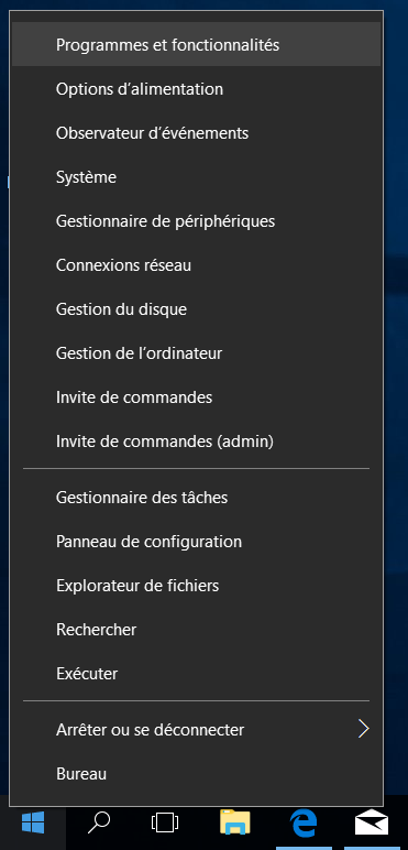 Windows 10 - Programmes et fonctionnalités