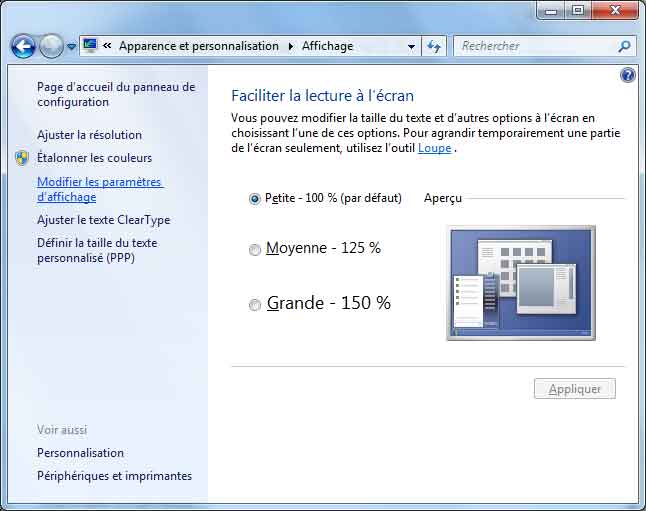 Windows 7 - Affichage