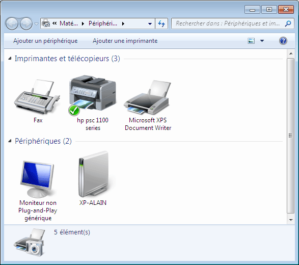 Windows 7 : Imprimante