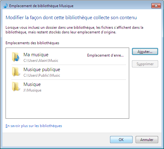 Lecteur Windows Media : Ajouter des fichiers