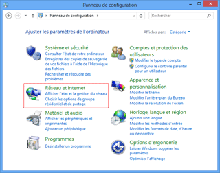 Windows 8 : Panneau de configuration