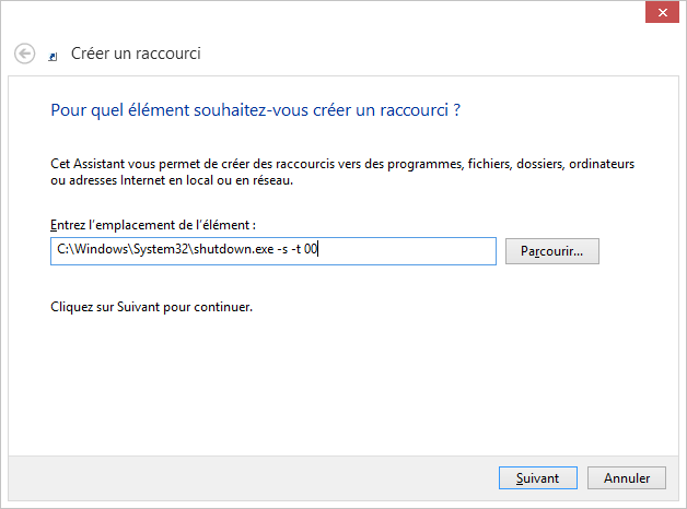 Windows 8 : Créer un raccourci