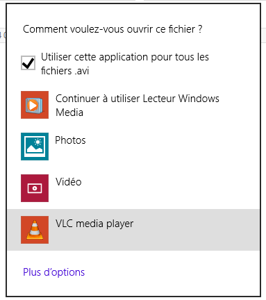 Windows 8 : Ouvrir avec