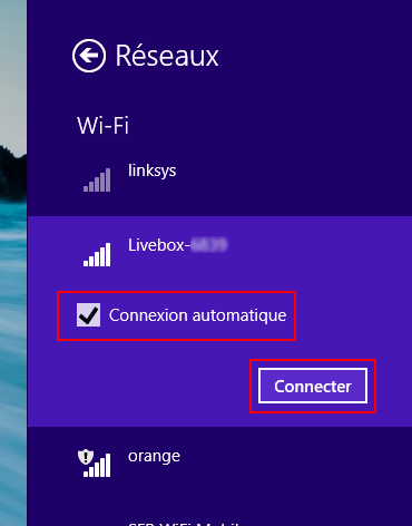 Windows 8 : Connecter