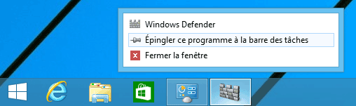 Windows 8 - Epingler Windows Defender