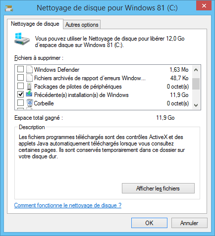 Windows 8.1 - Précédentes installation de Windows