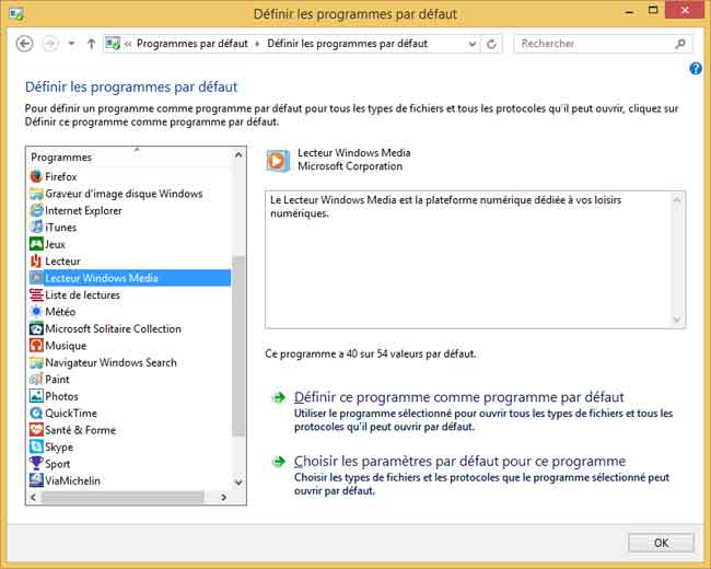 Windows 8.1 : Programme par défaut