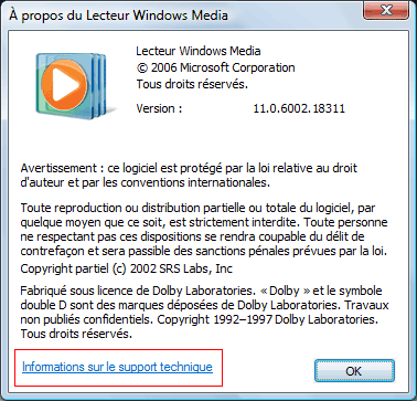 A propos du Lecteur Windows Media