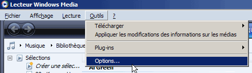 Windows Media Player : Options