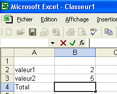 Le tableur : Excel