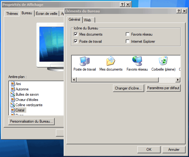 Personnalisation du Bureau sous Windows XP