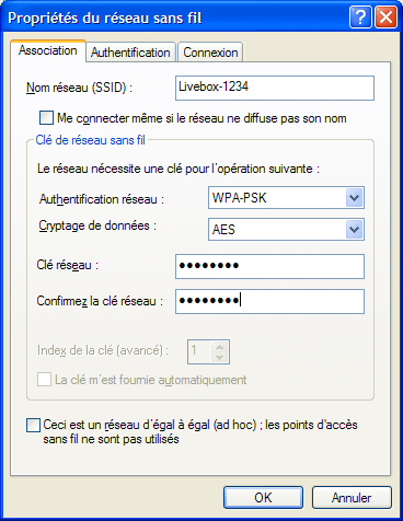 Windows XP : Ajouter rÃ©seau Wi-Fi