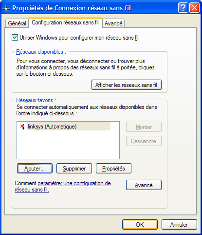 Windows XP : Ajouter rÃ©seau Wi-Fi