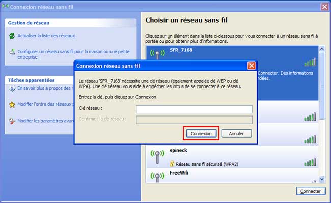 Windows XP : Se connecter au rÃ©seau