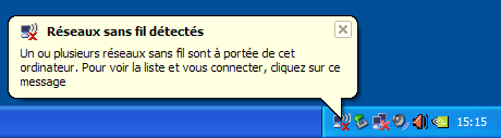 Windows XP : Wi-Fi dÃ©tectÃ©