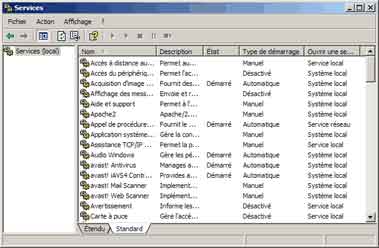 Les Services dans Windows XP